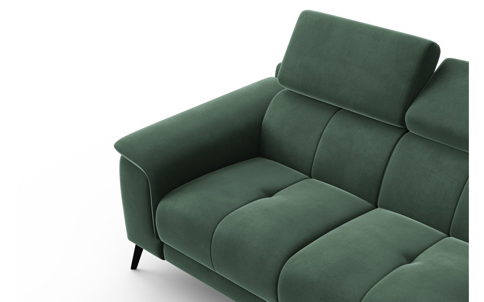 Canapé 2 places FIERO, tissu velours vert