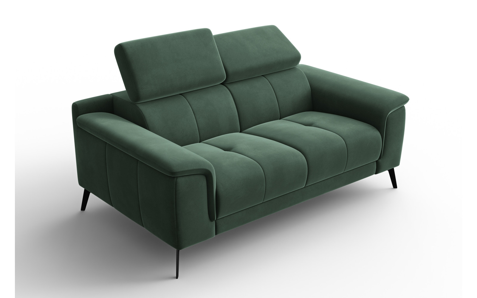 Canapé 2 places FIERO, tissu velours vert