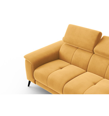 Canapé 2 places FIERO, tissu velours jaune