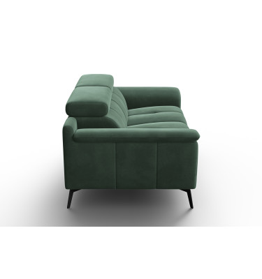 Canapé 2 places FIERO, tissu velours vert