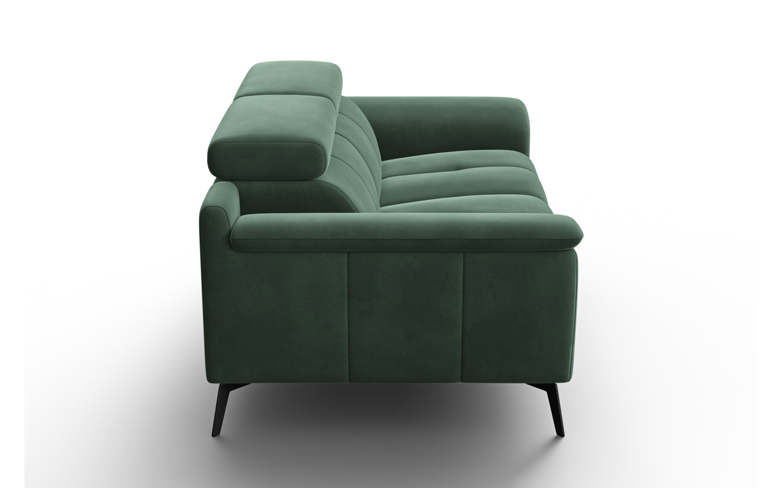 Canapé 2 places FIERO, tissu velours vert