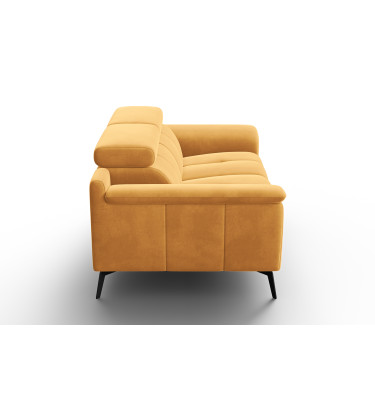 Canapé 2 places FIERO, tissu velours jaune