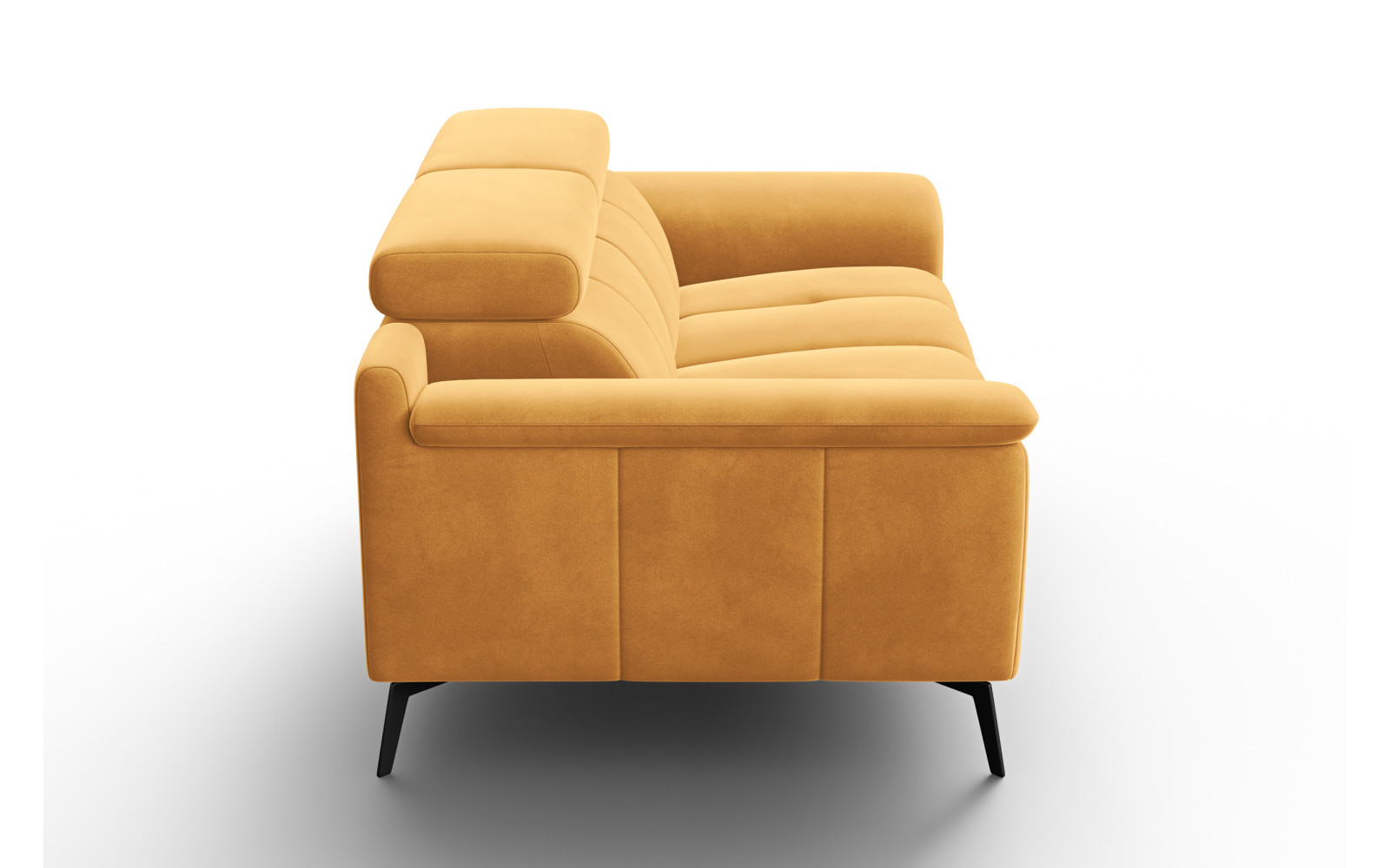 Canapé 2 places FIERO, tissu velours jaune