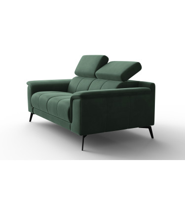 Canapé 2 places FIERO, tissu velours vert
