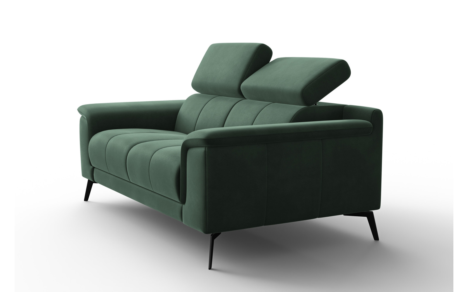 Canapé 2 places FIERO, tissu velours vert