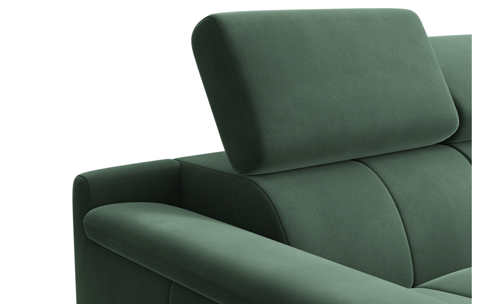 Canapé 2 places FIERO, tissu velours vert