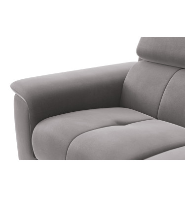 Canapé 2 places FIERO, tissu velours gris foncé