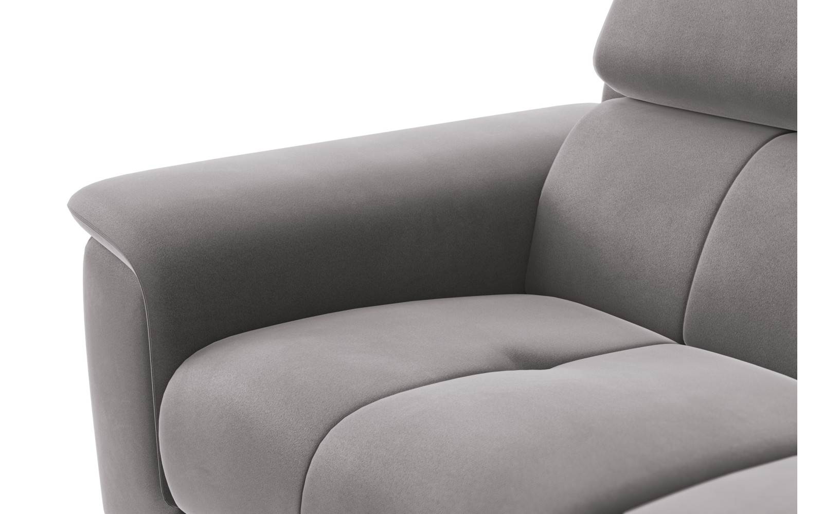 Canapé 2 places FIERO, tissu velours gris foncé