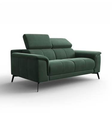 Canapé 2 places FIERO, tissu velours vert