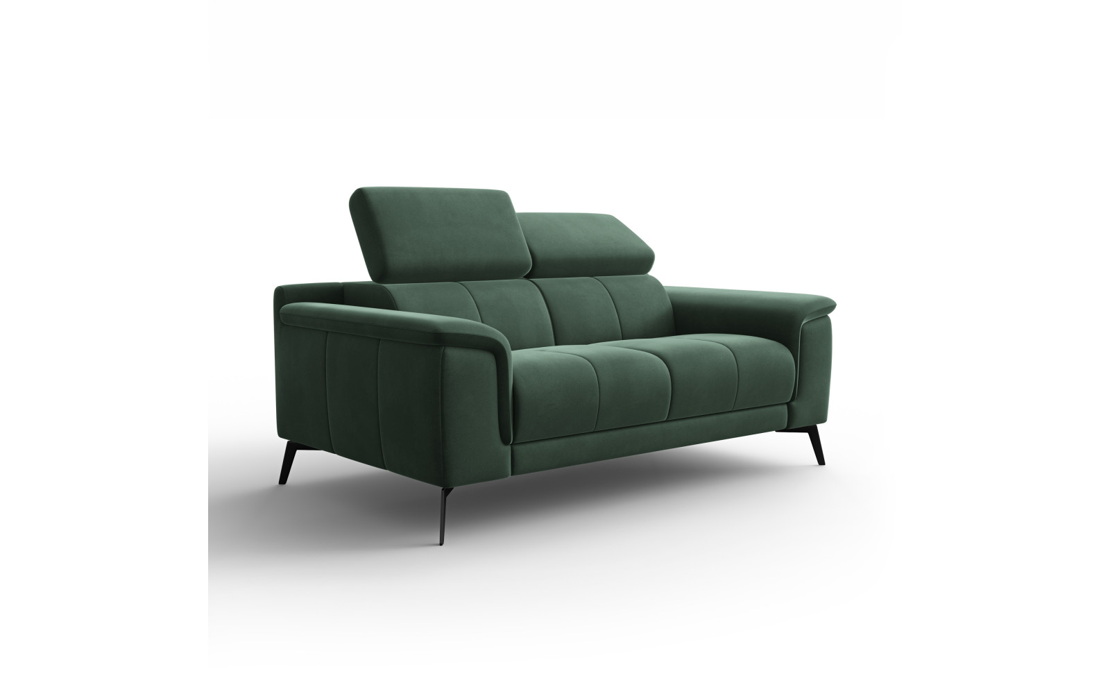 Canapé 2 places FIERO, tissu velours vert