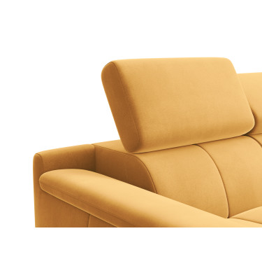 Canapé 2 places FIERO, tissu velours jaune