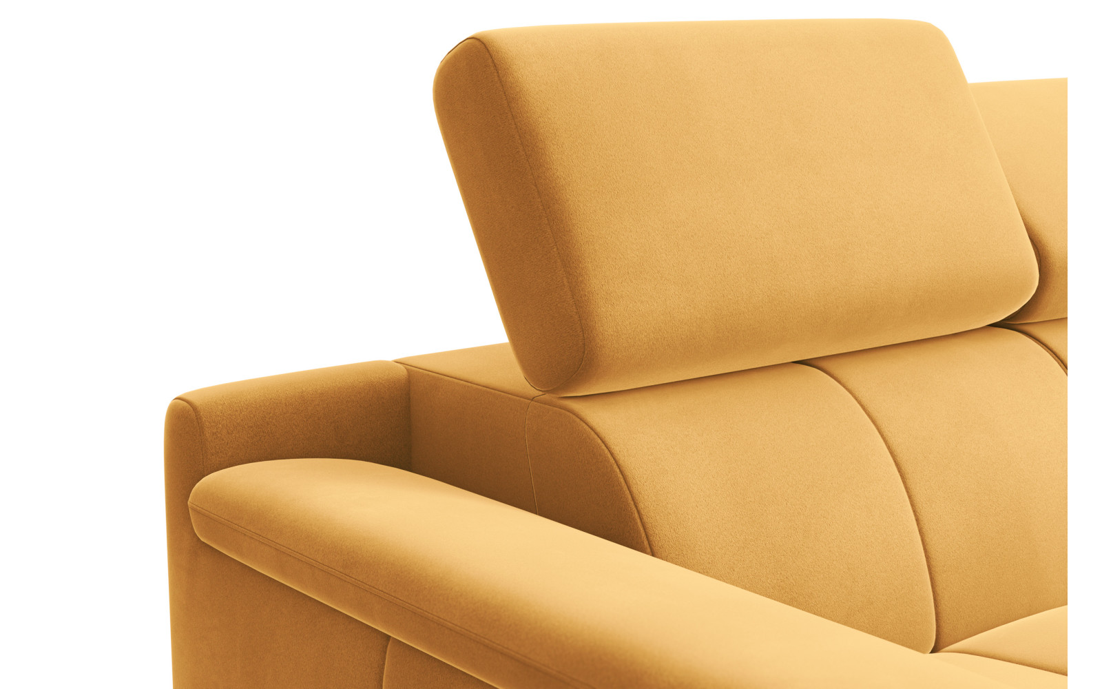 Canapé 2 places FIERO, tissu velours jaune
