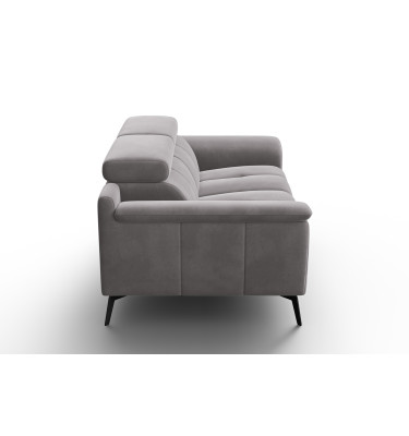 Canapé 2 places FIERO, tissu velours gris foncé
