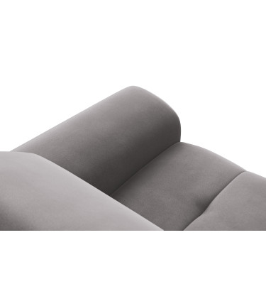 Canapé 2 places FIERO, tissu velours gris foncé