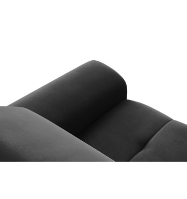 Canapé 2 places FIERO, tissu velours noir