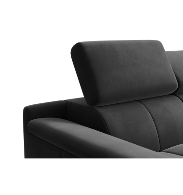 Canapé 2 places FIERO, tissu velours noir
