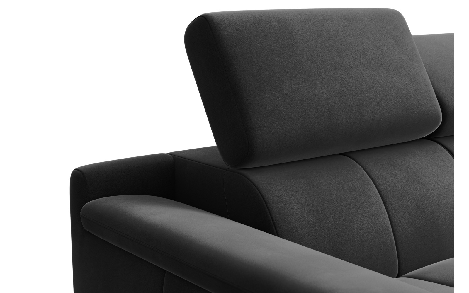 Canapé 2 places FIERO, tissu velours noir