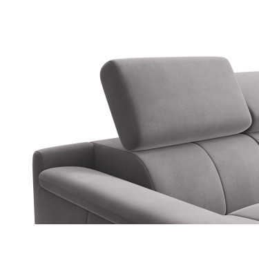 Canapé 2 places FIERO, tissu velours gris foncé