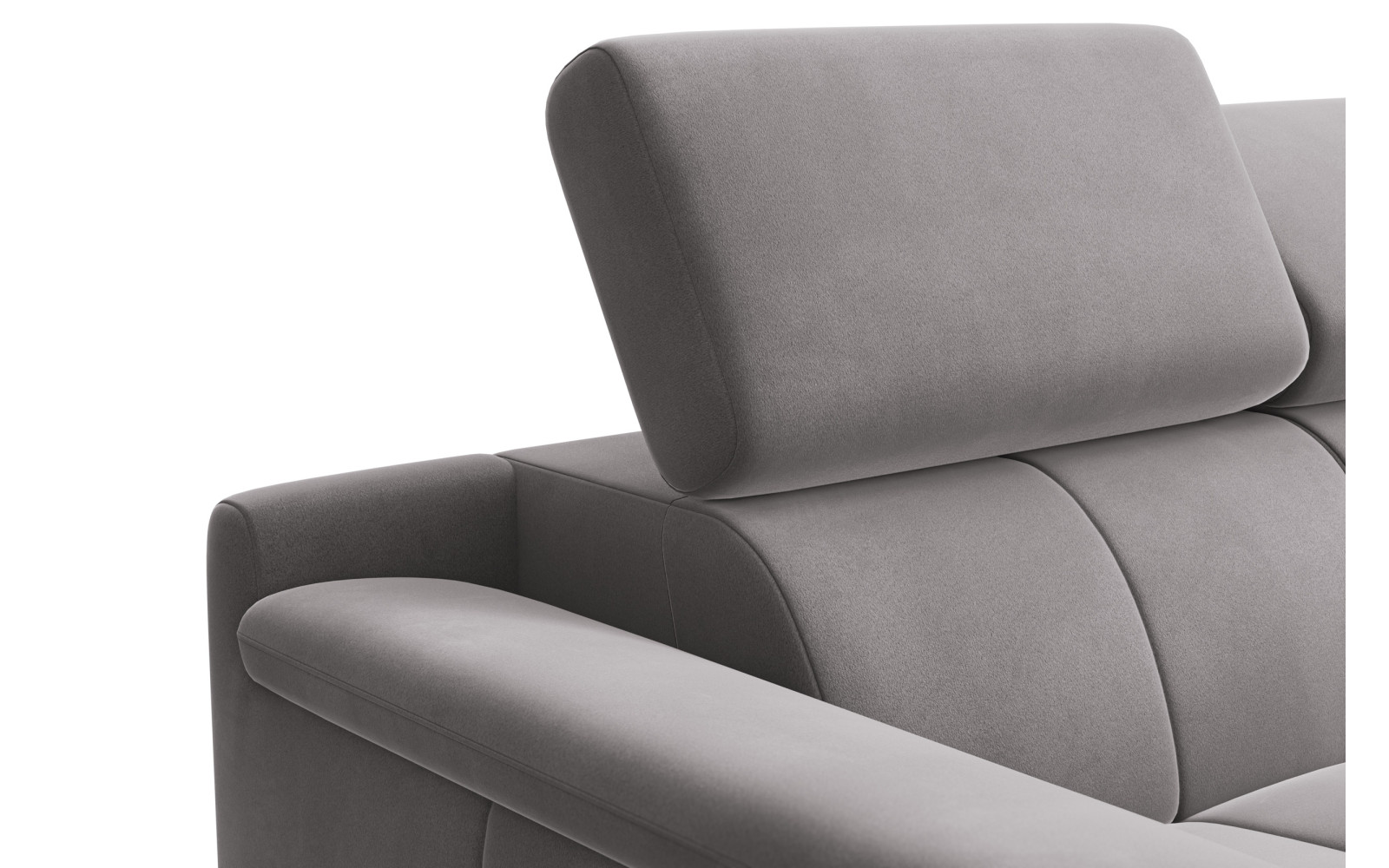 Canapé 2 places FIERO, tissu velours gris foncé