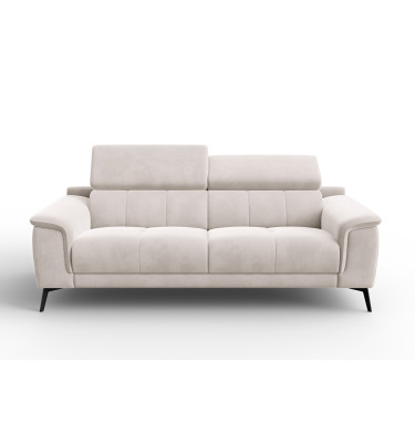 Canapé 3 places FIERO, tissu velours beige