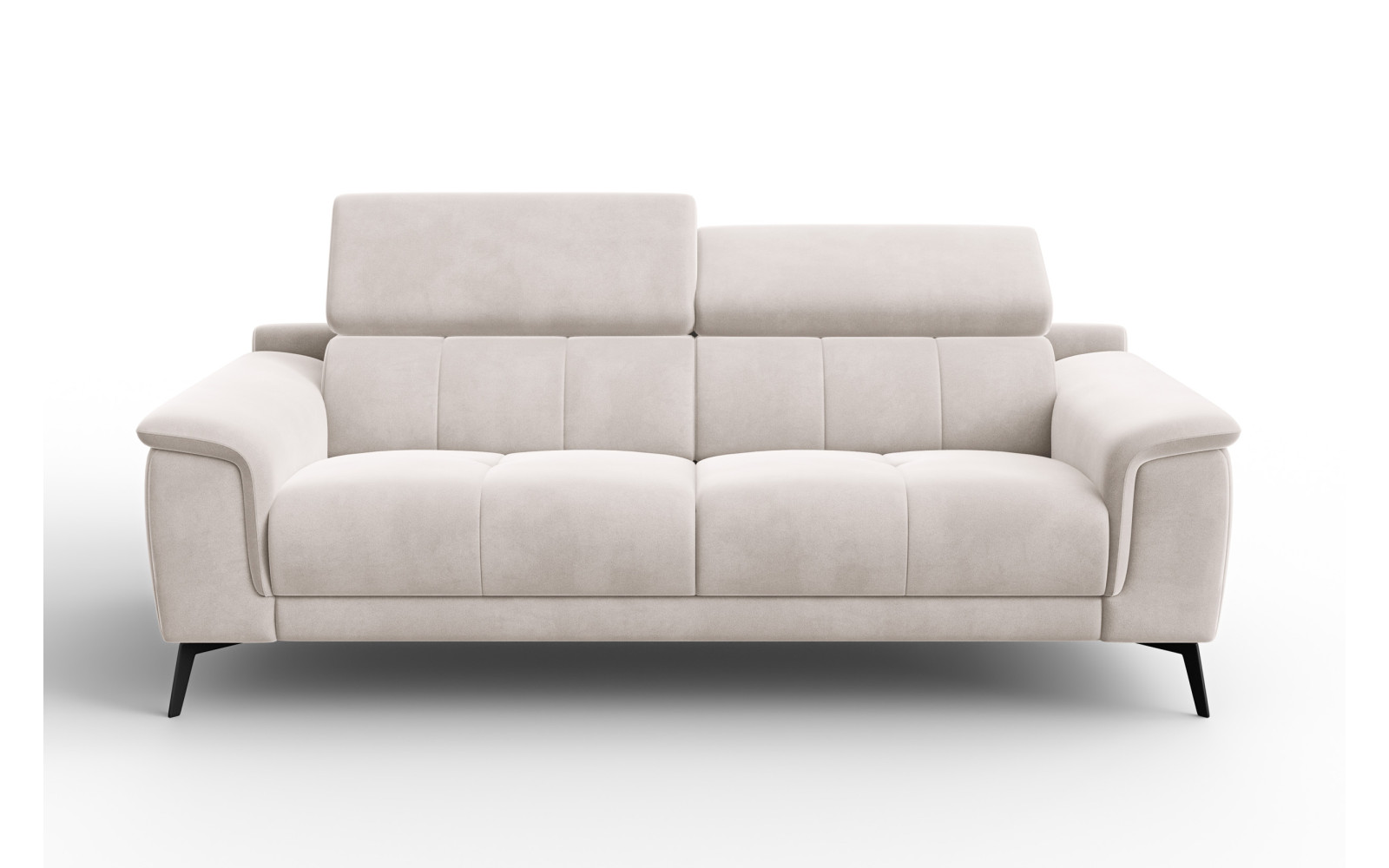 Canapé 3 places FIERO, tissu velours beige