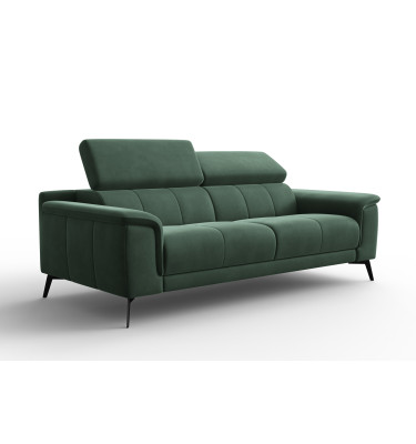Canapé 3 places FIERO, tissu velours vert
