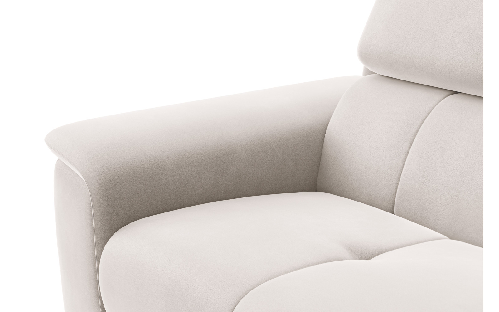 Canapé 3 places FIERO, tissu velours beige