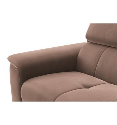 Canapé 3 places FIERO, tissu velours marron