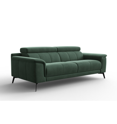 Canapé 3 places FIERO, tissu velours vert