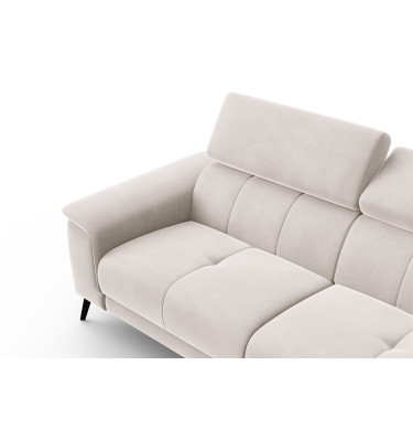 Canapé 3 places FIERO, tissu velours beige
