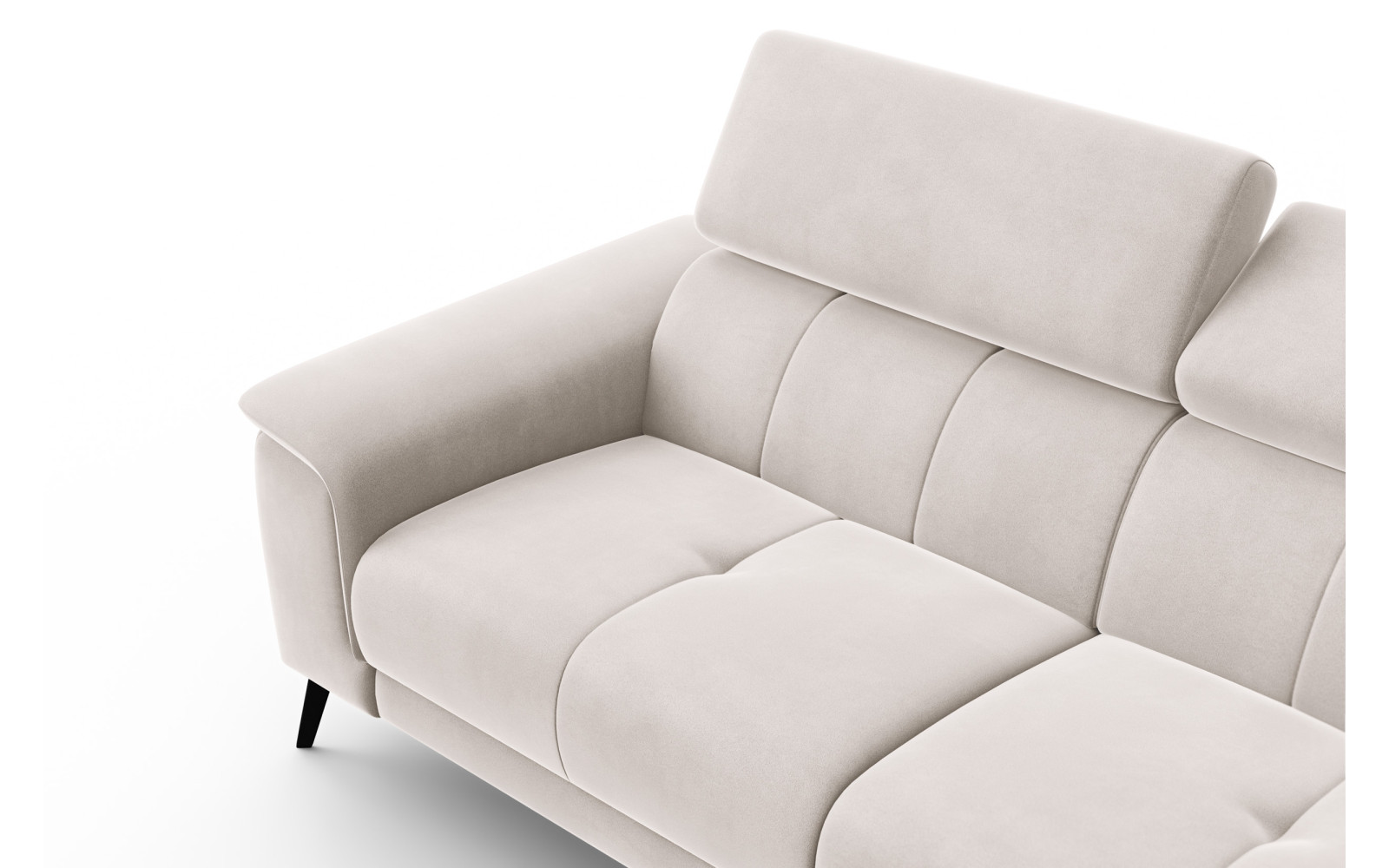 Canapé 3 places FIERO, tissu velours beige