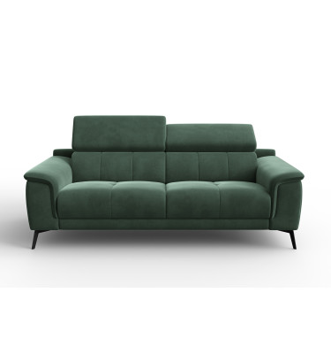 Canapé 3 places FIERO, tissu velours vert