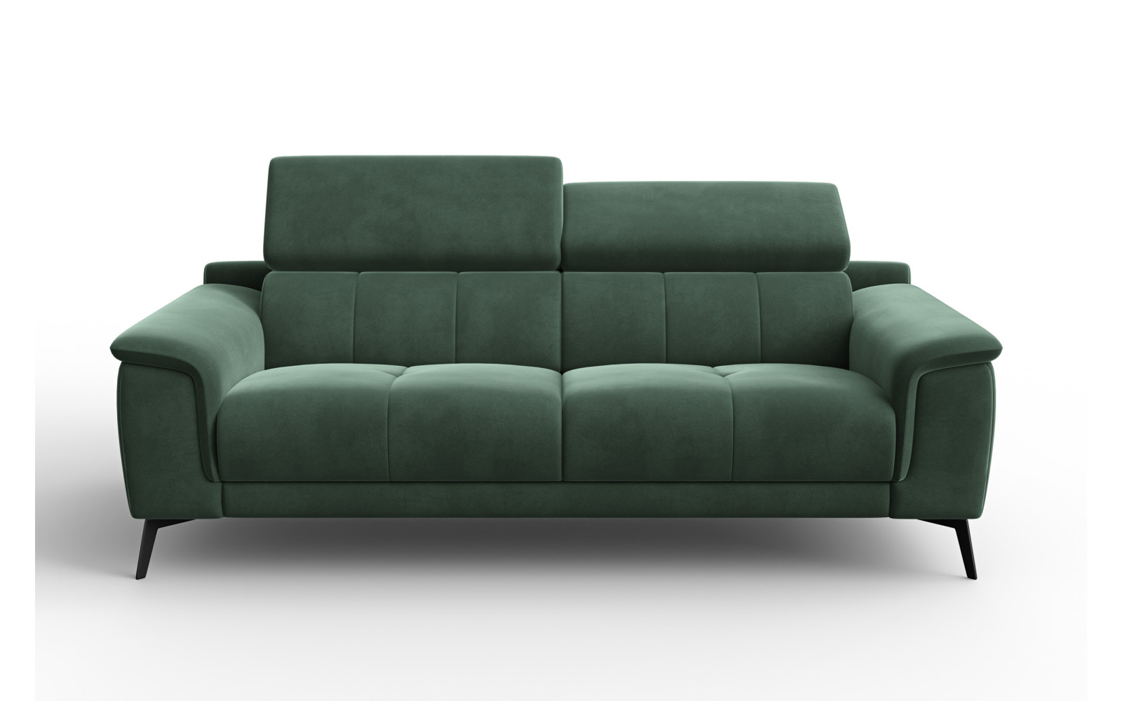 Canapé 3 places FIERO, tissu velours vert