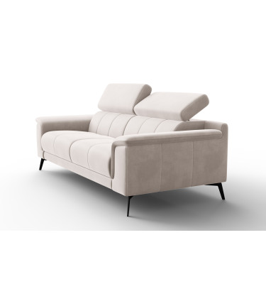 Canapé 3 places FIERO, tissu velours beige