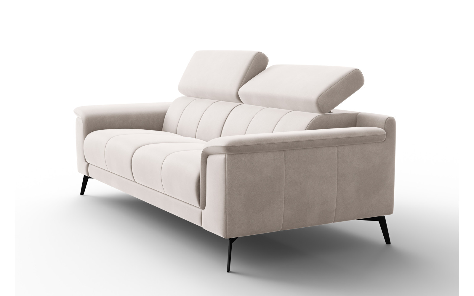 Canapé 3 places FIERO, tissu velours beige