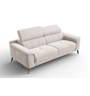 Canapé 3 places FIERO, tissu velours beige