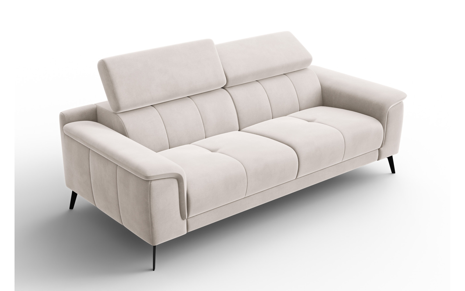 Canapé 3 places FIERO, tissu velours beige