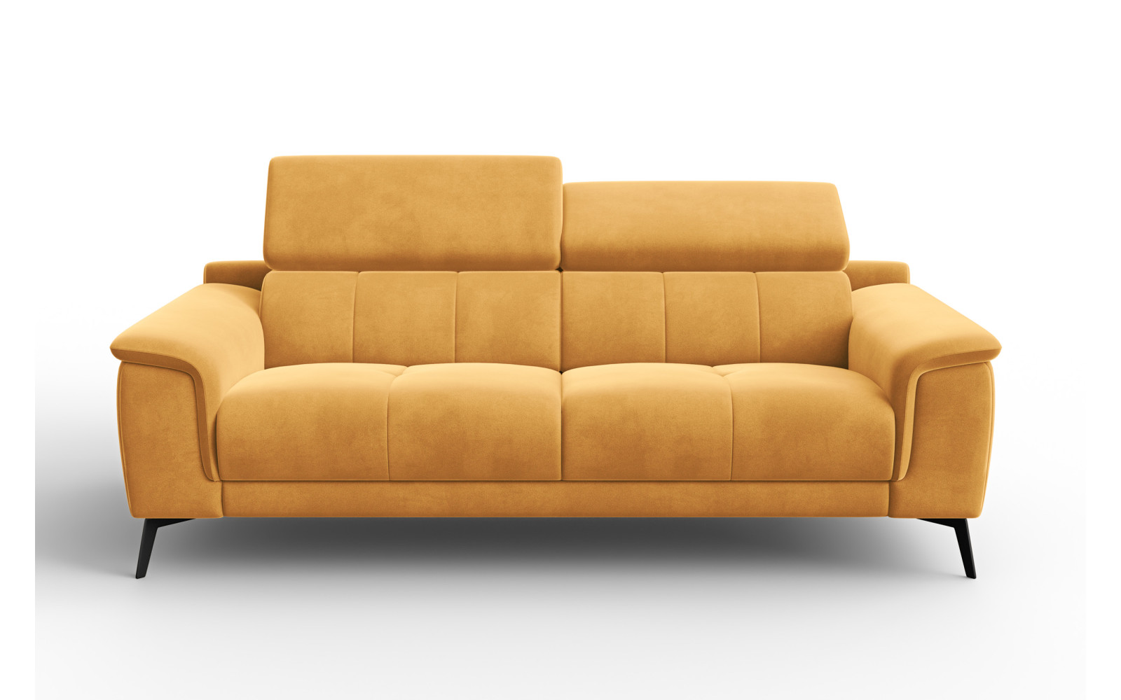 Canapé 3 places FIERO, tissu velours jaune