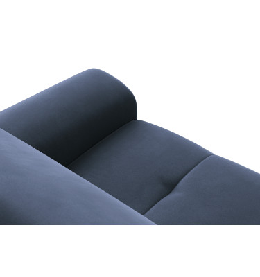 Canapé 3 places FIERO, tissu velours bleu marine
