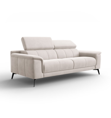 Canapé 3 places FIERO, tissu velours beige