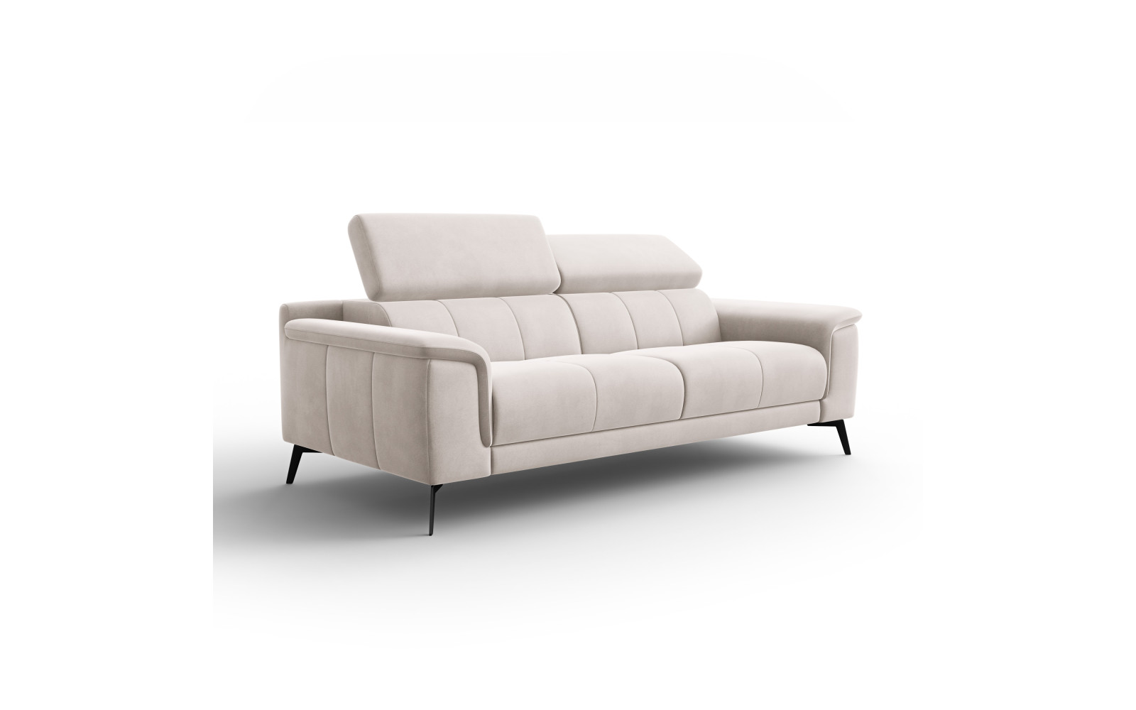 Canapé 3 places FIERO, tissu velours beige