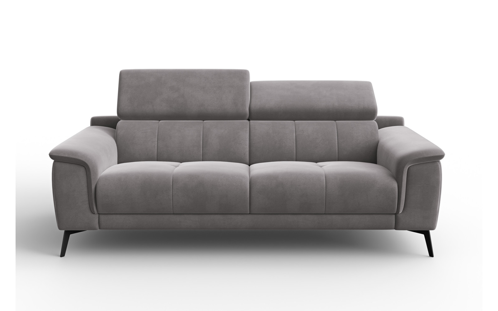 Canapé 3 places FIERO, tissu velours gris foncé