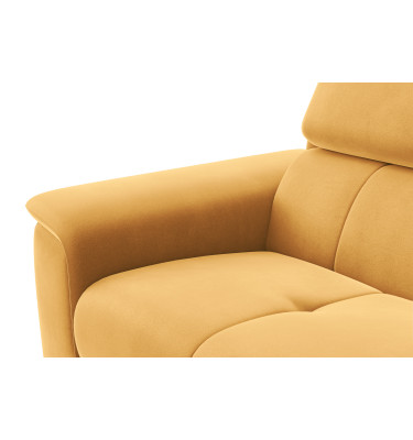 Canapé 3 places FIERO, tissu velours jaune