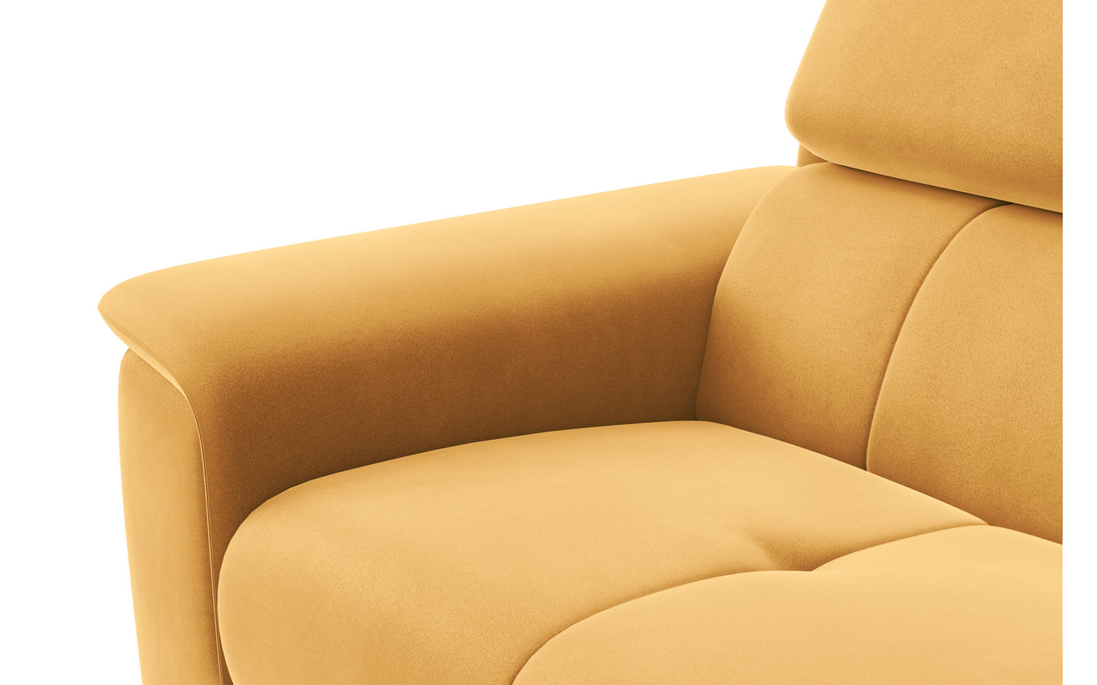 Canapé 3 places FIERO, tissu velours jaune