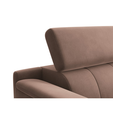 Canapé 3 places FIERO, tissu velours marron