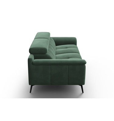 Canapé 3 places FIERO, tissu velours vert