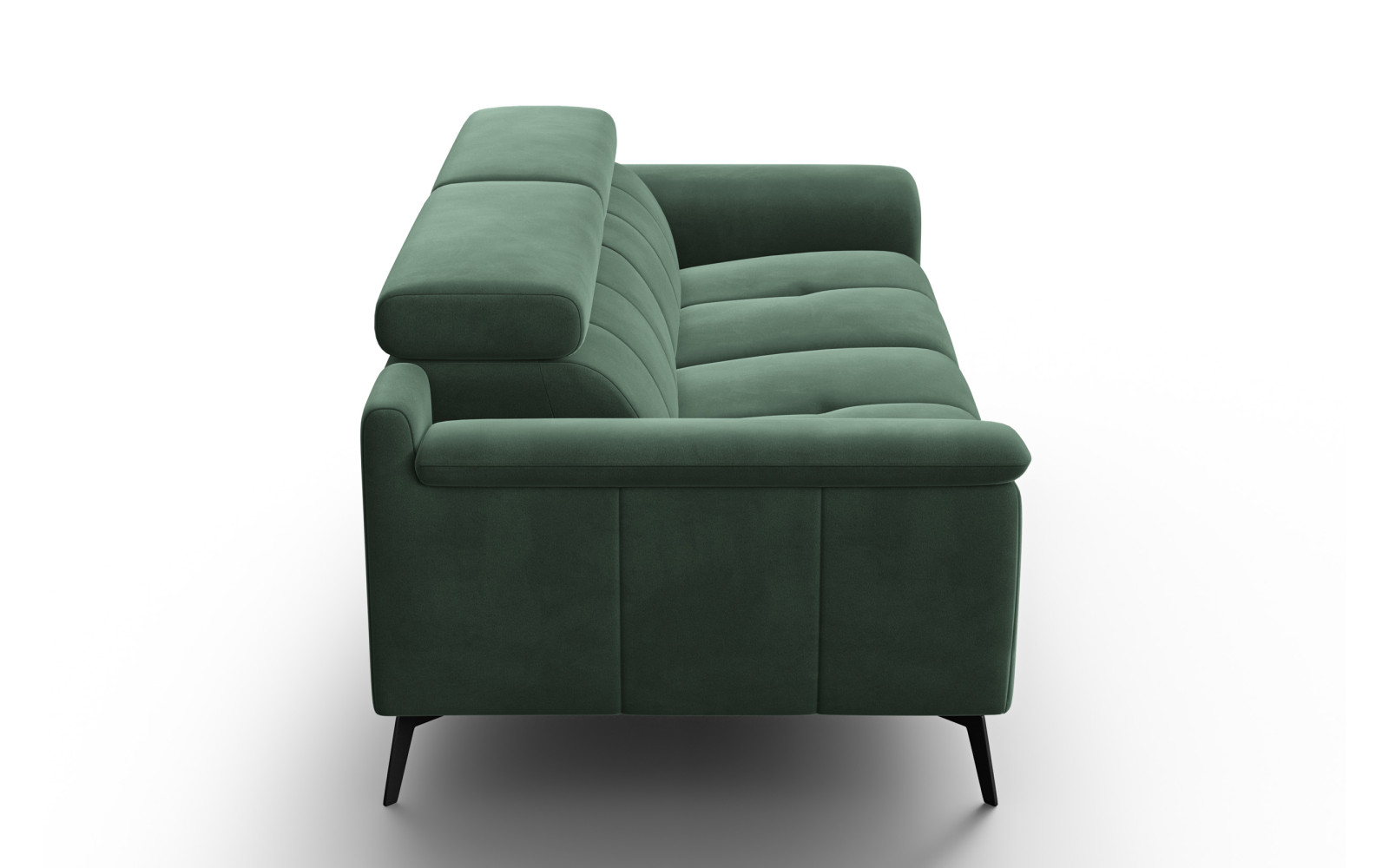 Canapé 3 places FIERO, tissu velours vert