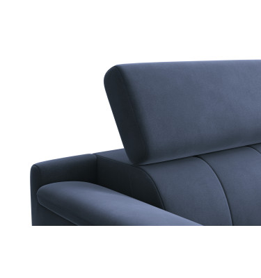 Canapé 3 places FIERO, tissu velours bleu marine