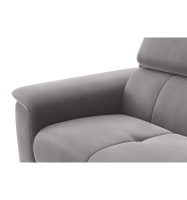 Canapé 3 places FIERO, tissu velours gris foncé