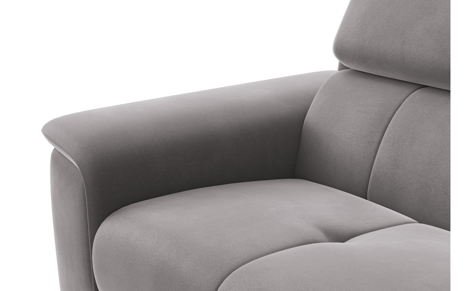 Canapé 3 places FIERO, tissu velours gris foncé
